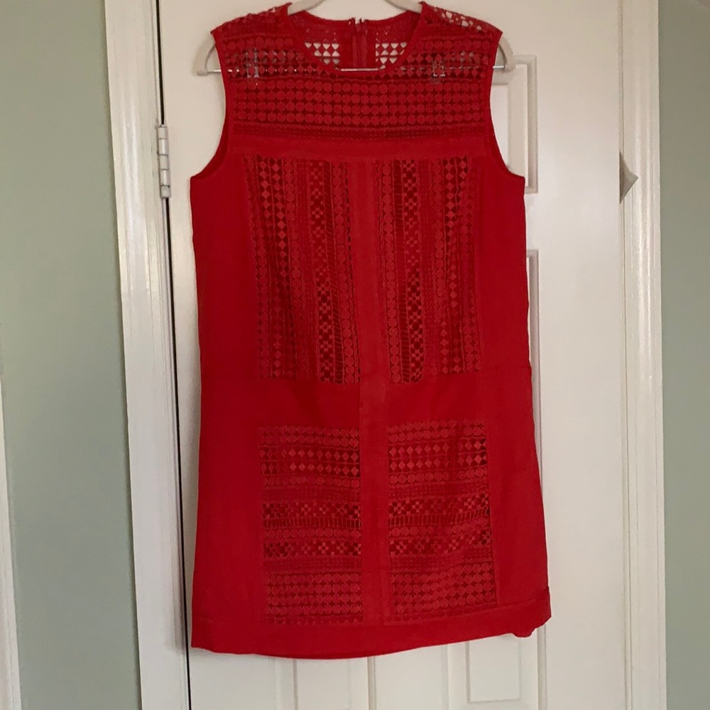 J Crew sleeveless embroidered mini dress! EUC!